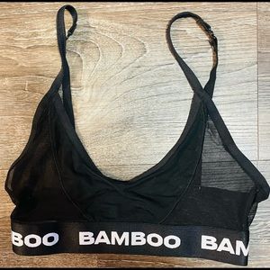 Bamboo Black Mesh Sports Bra size Small worn once